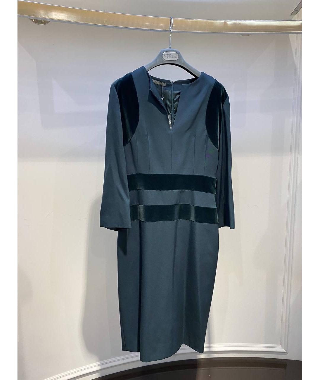 ALEXANDER MCQUEEN Зеленые шерстяное платье, фото 2