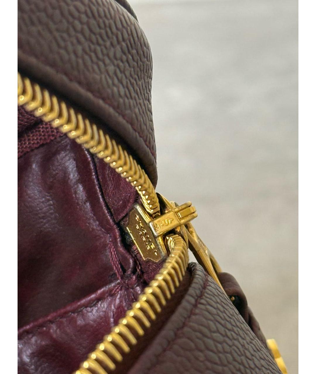 CHANEL Бордовая кожаная сумка с короткими ручками, фото 7