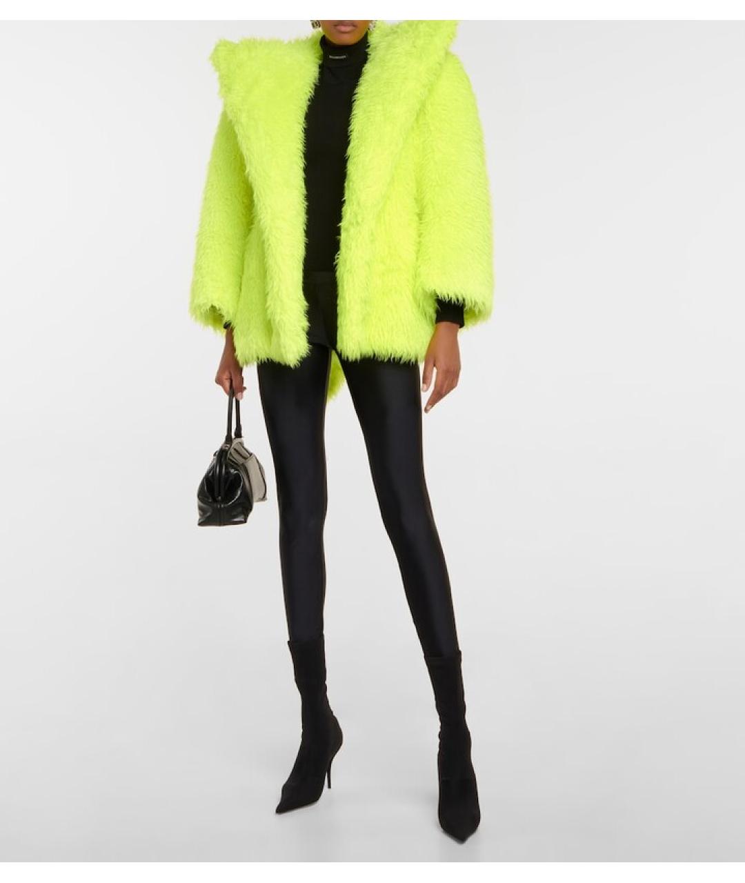 BALENCIAGA Салатовая шуба, фото 4