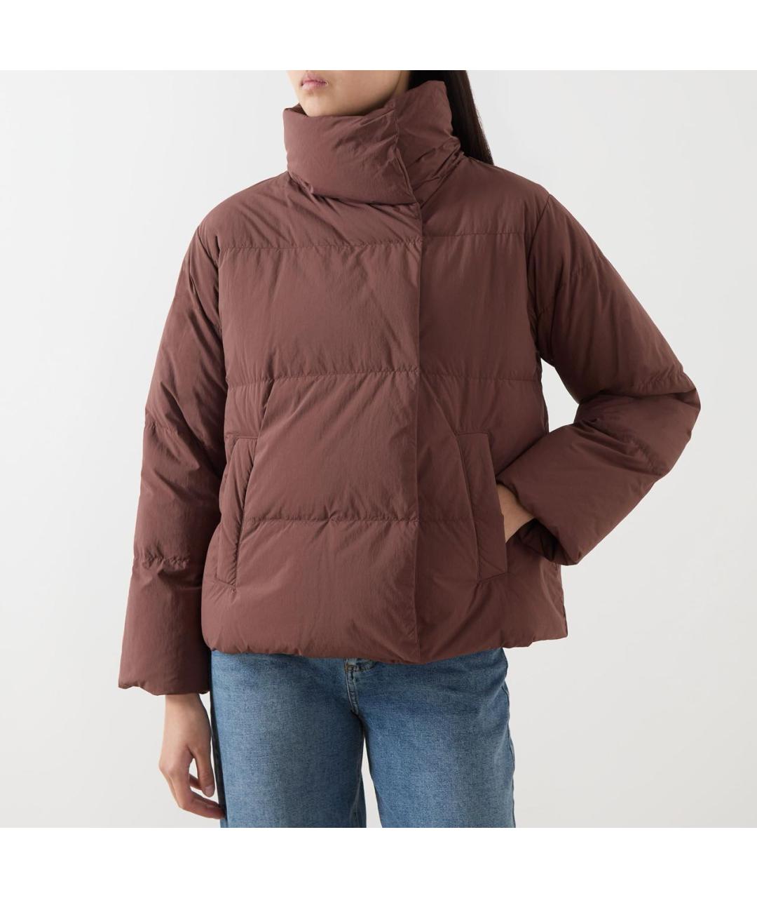 WEEKEND MAX MARA Коричневый полиэстеровый пуховик, фото 2