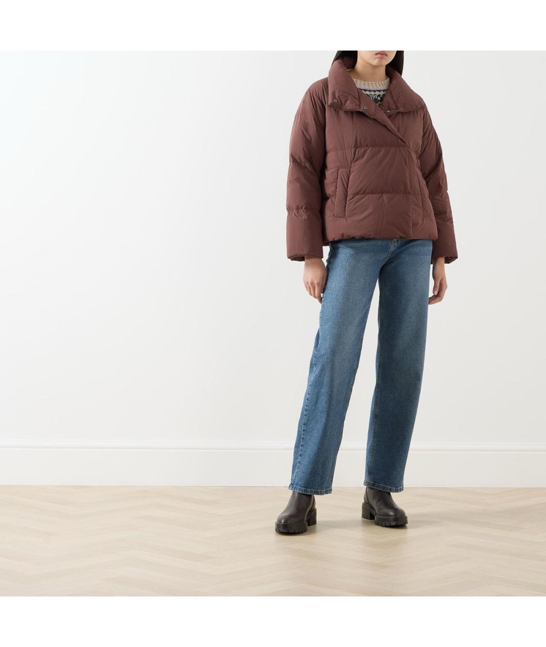 WEEKEND MAX MARA Коричневый полиэстеровый пуховик, фото 5