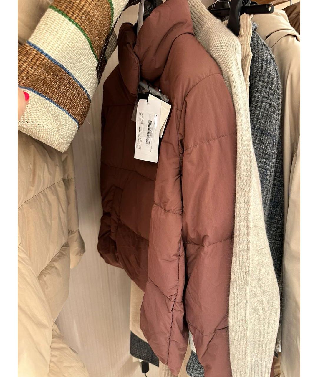 WEEKEND MAX MARA Коричневый полиэстеровый пуховик, фото 7