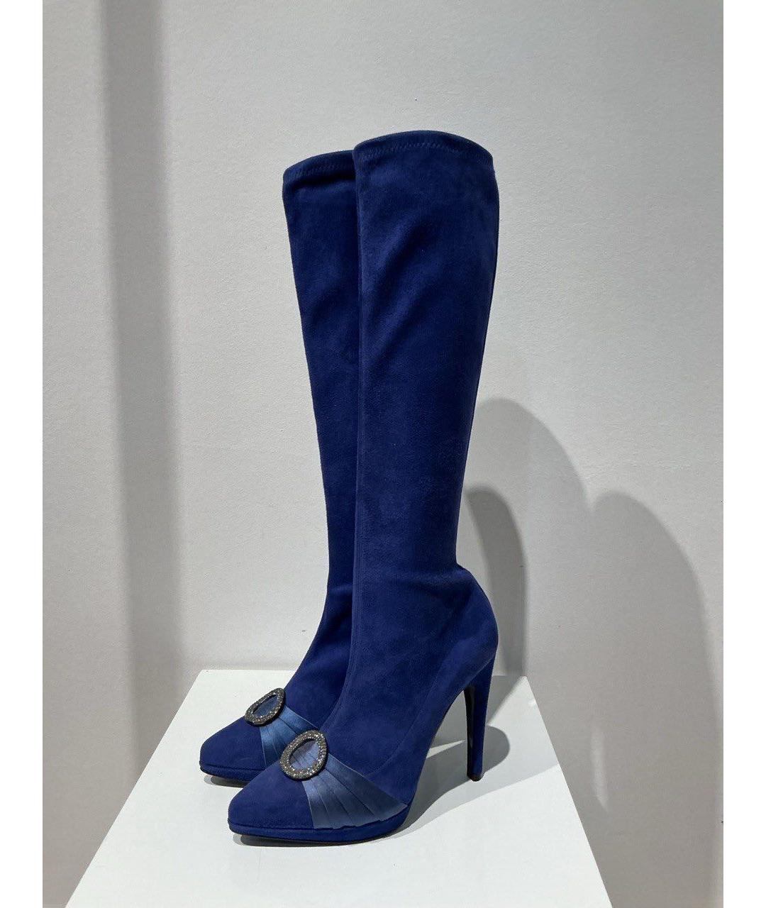 CASADEI Синие замшевые сапоги, фото 3