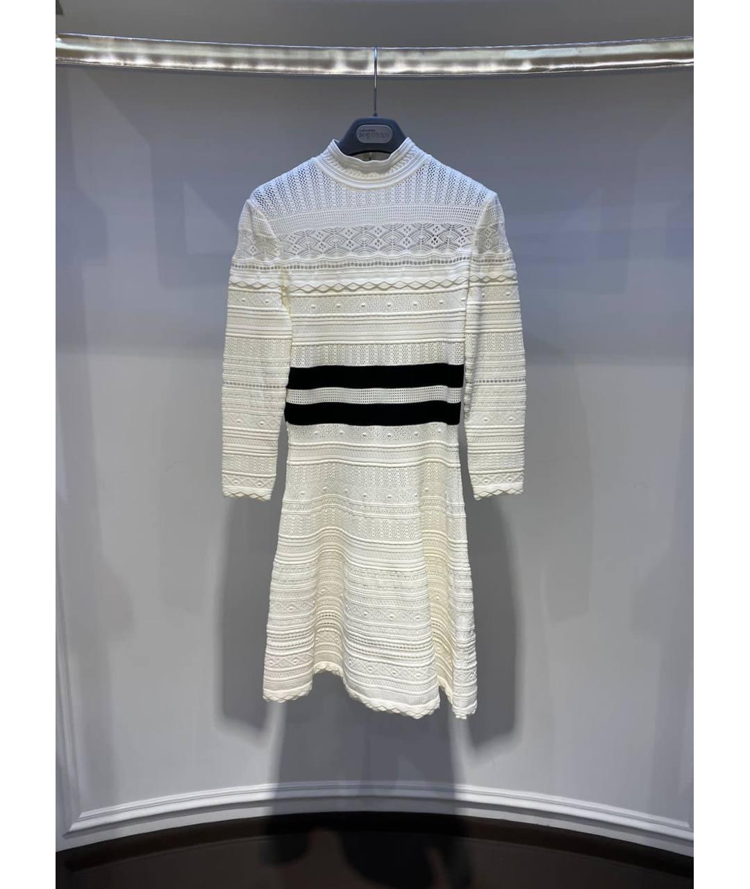 ALEXANDER MCQUEEN Белое вискозное повседневное платье, фото 4