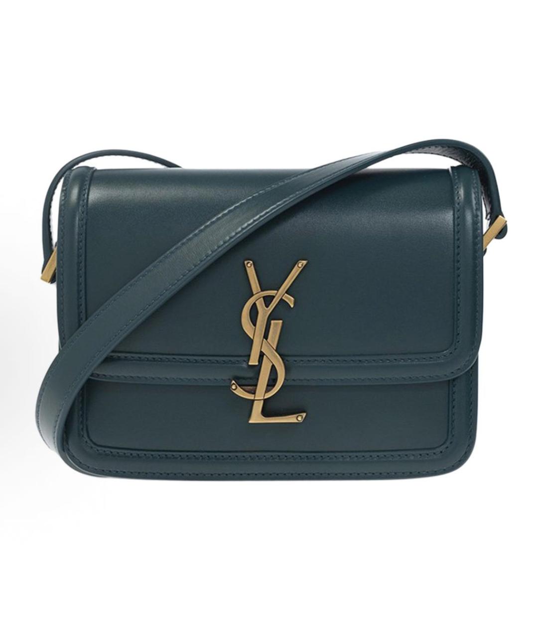 SAINT LAURENT Зеленая кожаная сумка через плечо, фото 5