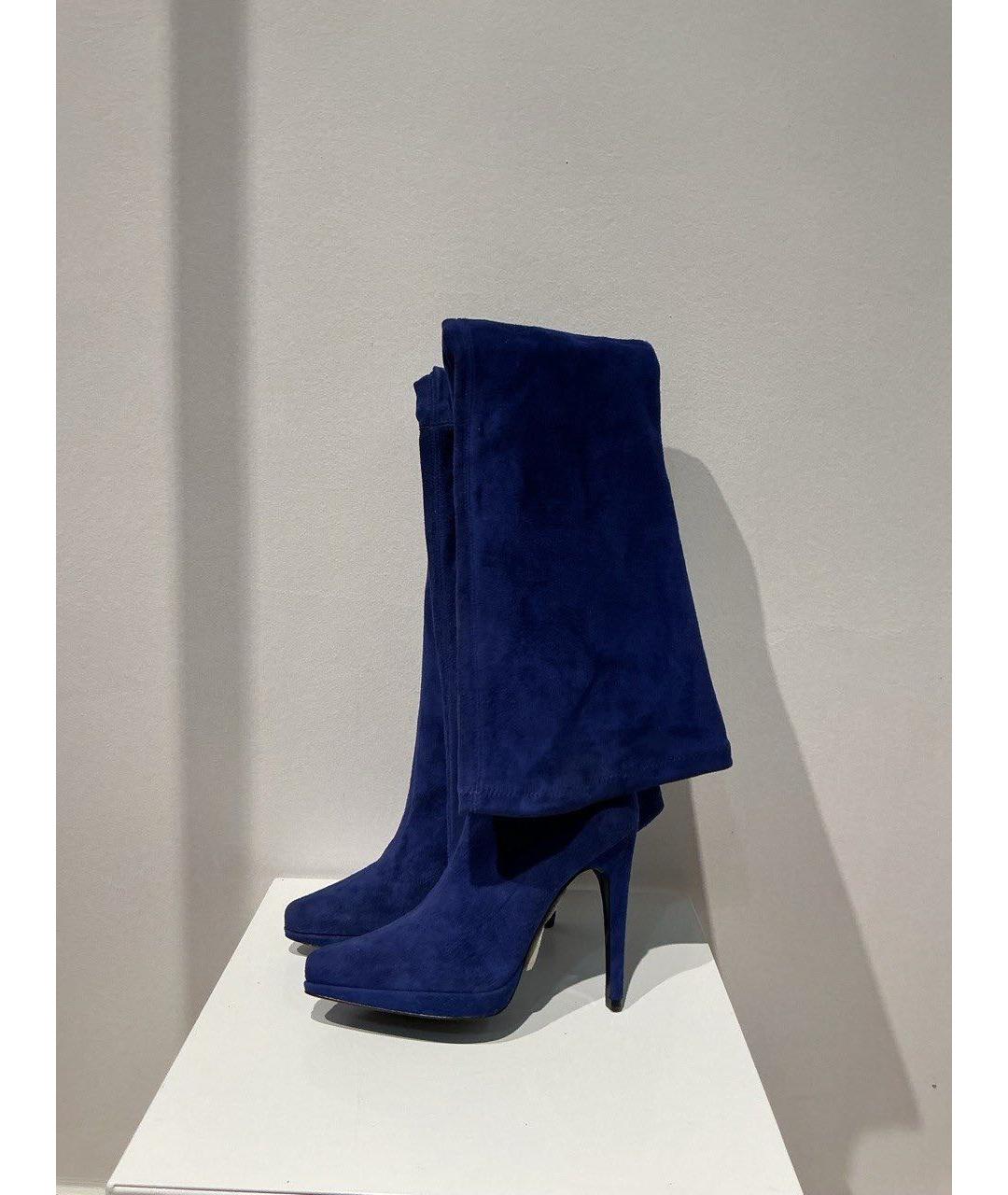CASADEI Синие замшевые ботфорты, фото 4
