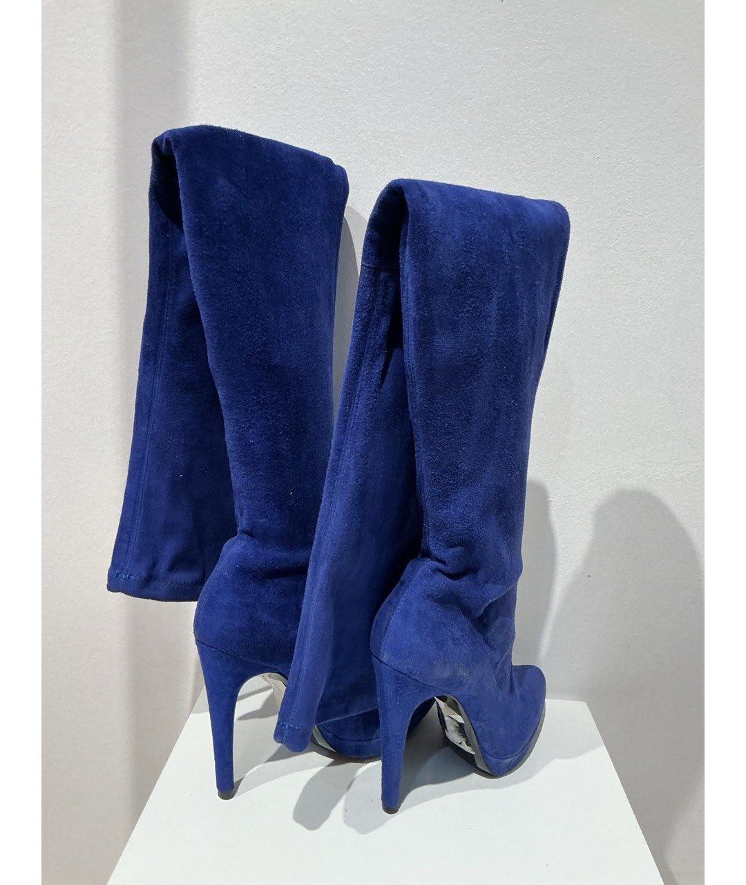 CASADEI Синие замшевые ботфорты, фото 2