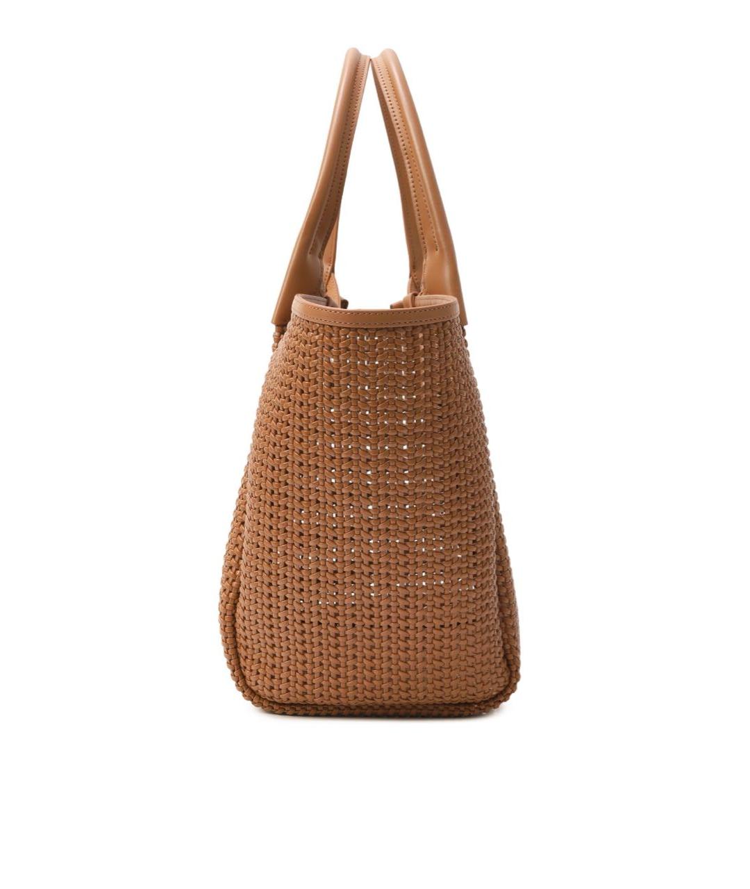 EMPORIO ARMANI Коричневая кожаная сумка с короткими ручками, фото 3