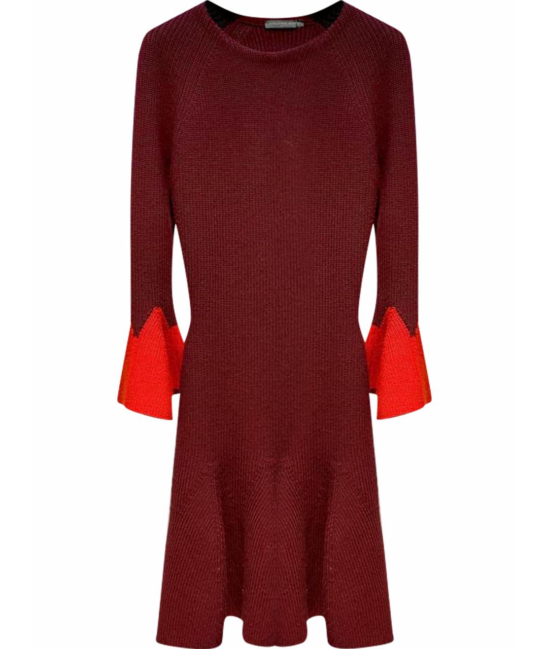 ALEXANDER MCQUEEN Красное шерстяное платье, фото 1