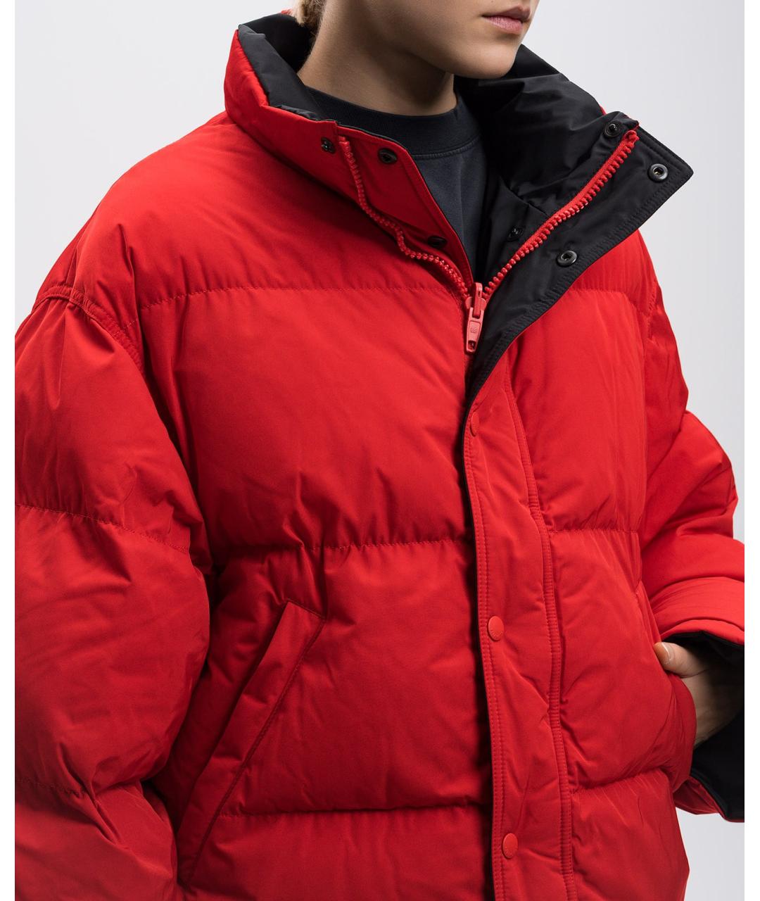 BALENCIAGA Красный полиэстеровый пуховик, фото 4