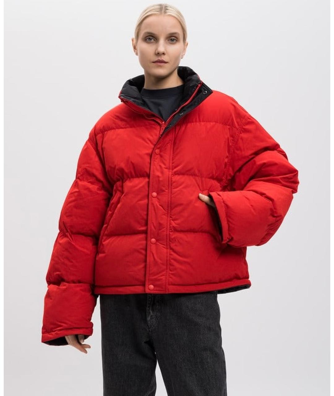 BALENCIAGA Красный полиэстеровый пуховик, фото 2