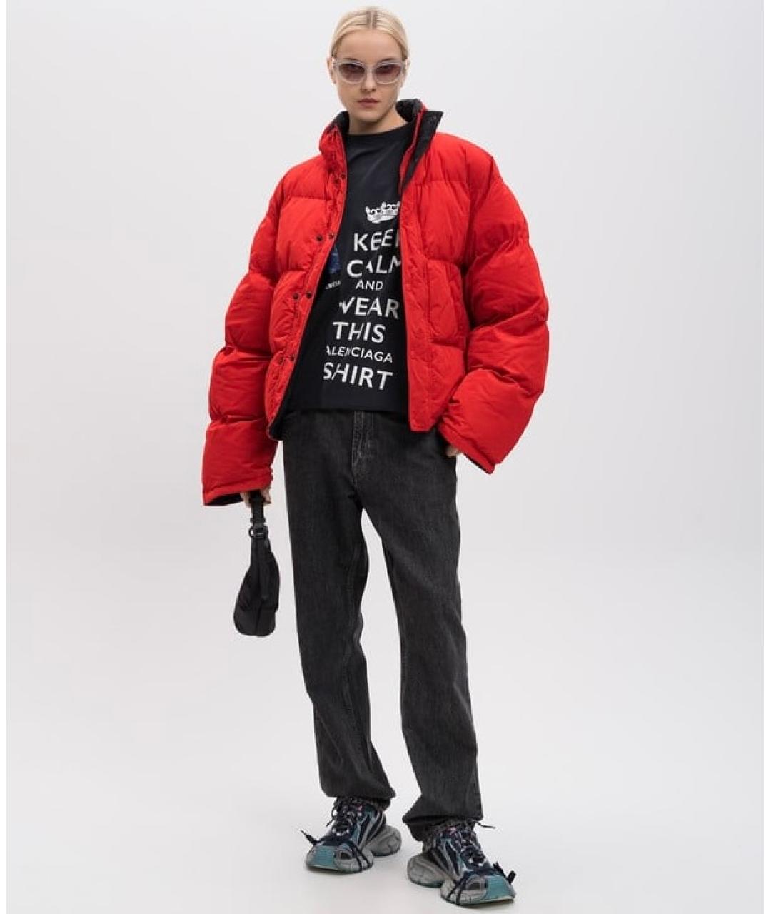 BALENCIAGA Красный полиэстеровый пуховик, фото 5