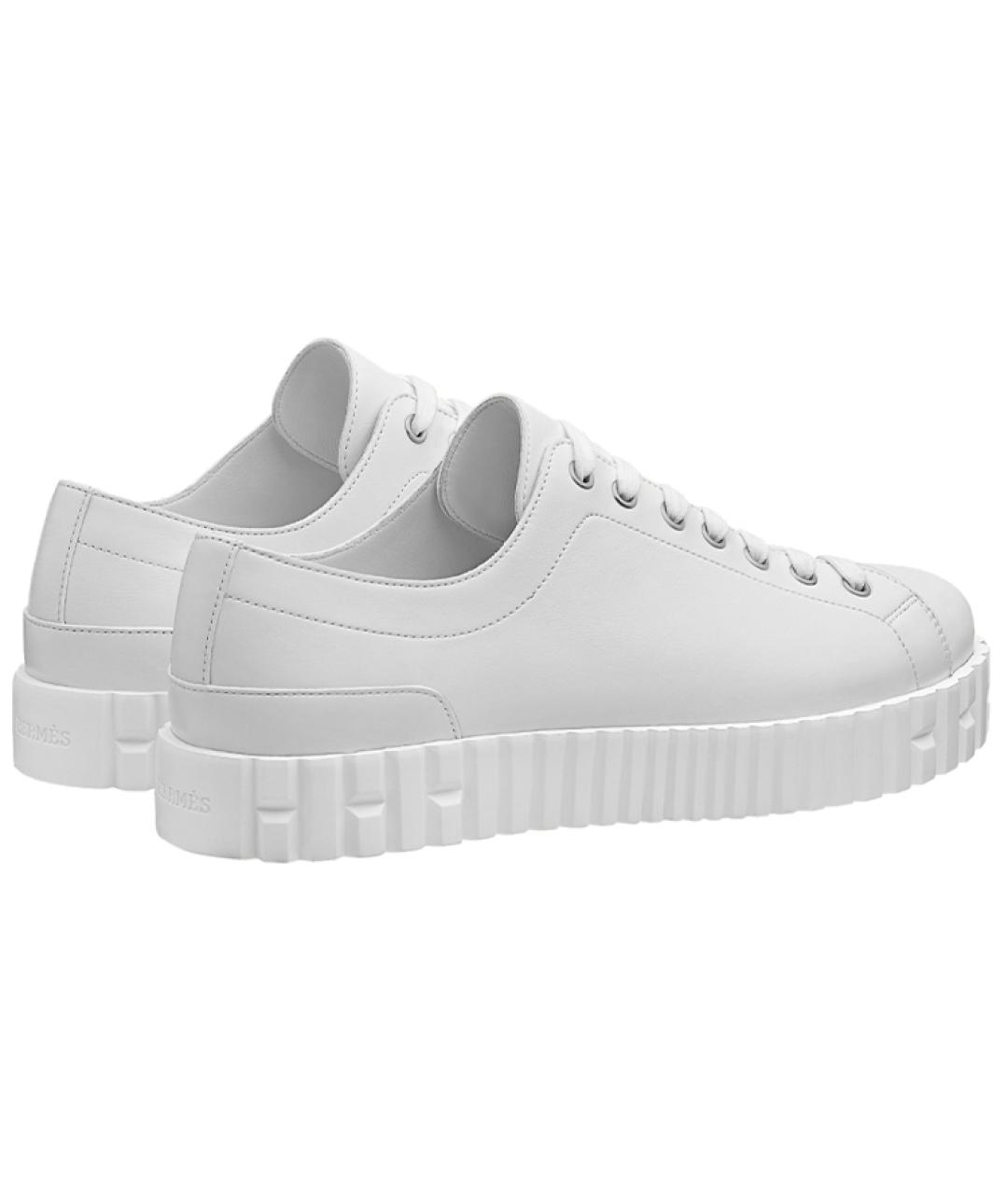 HERMES Белые кожаные низкие кроссовки / кеды, фото 4