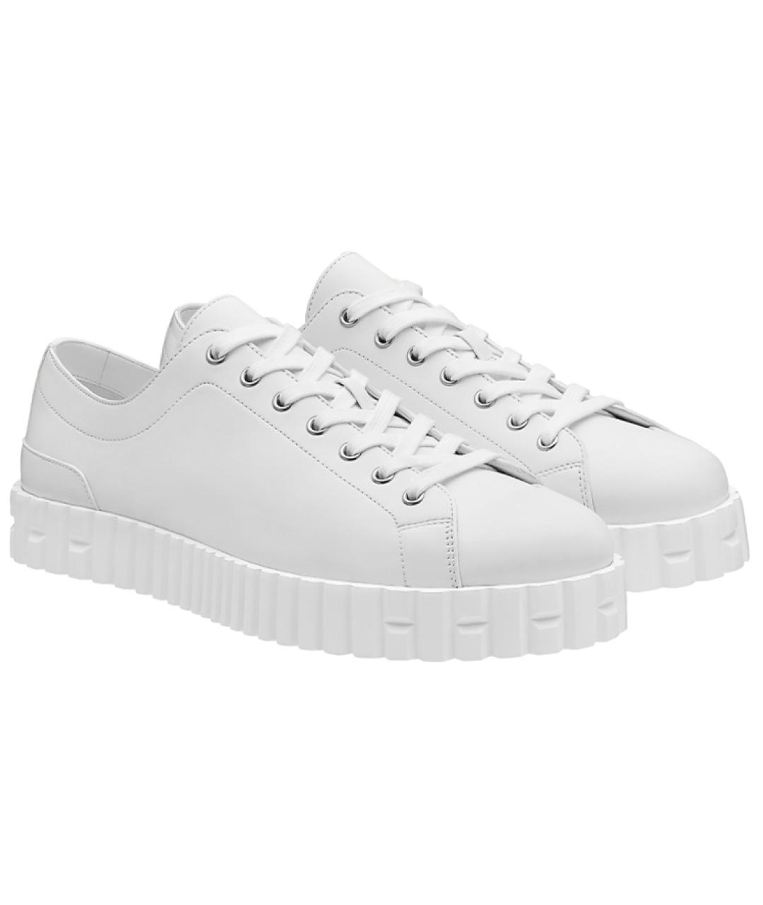 HERMES Белые кожаные низкие кроссовки / кеды, фото 3