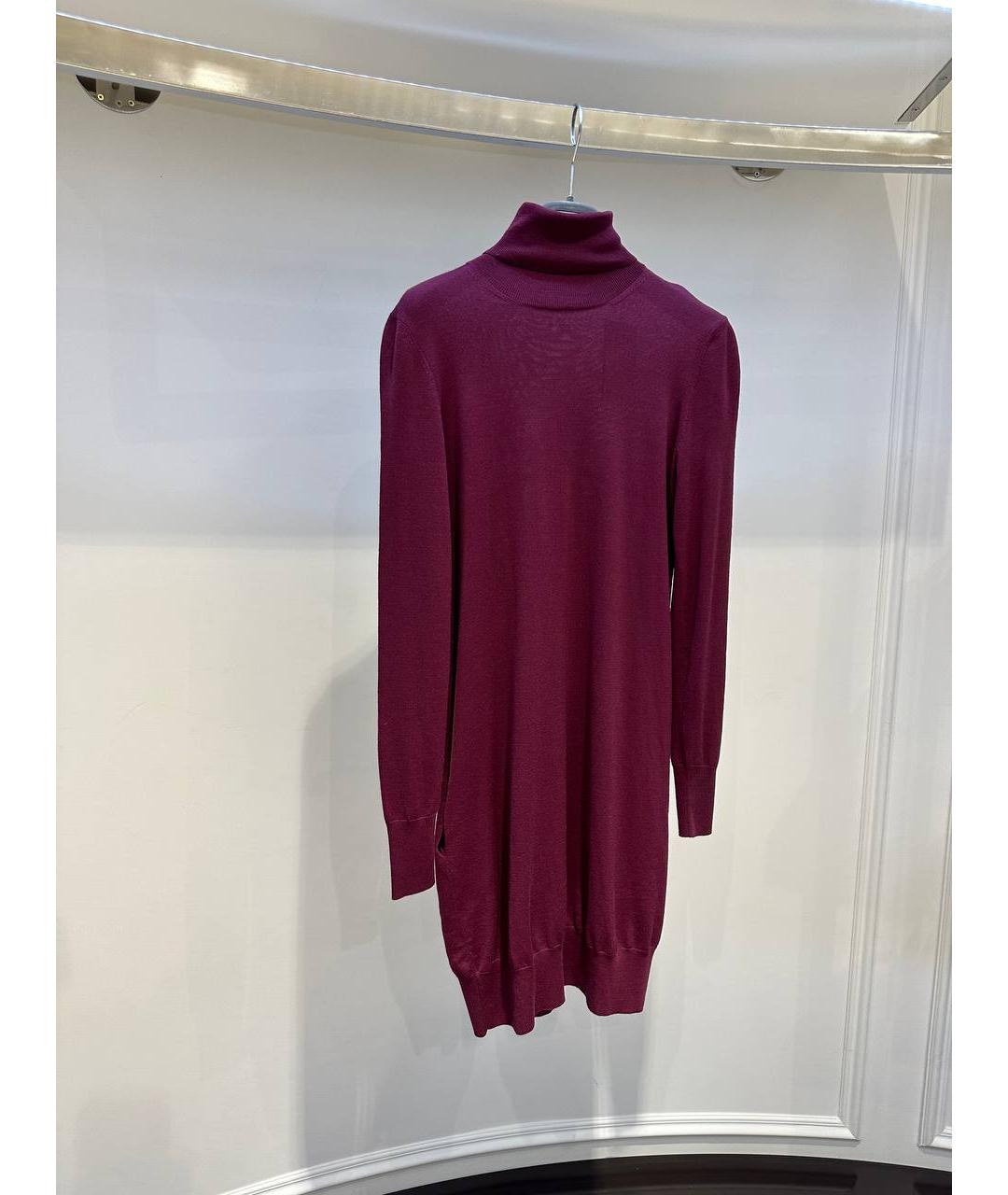 ALEXANDER MCQUEEN Бордовое шерстяное платье, фото 2