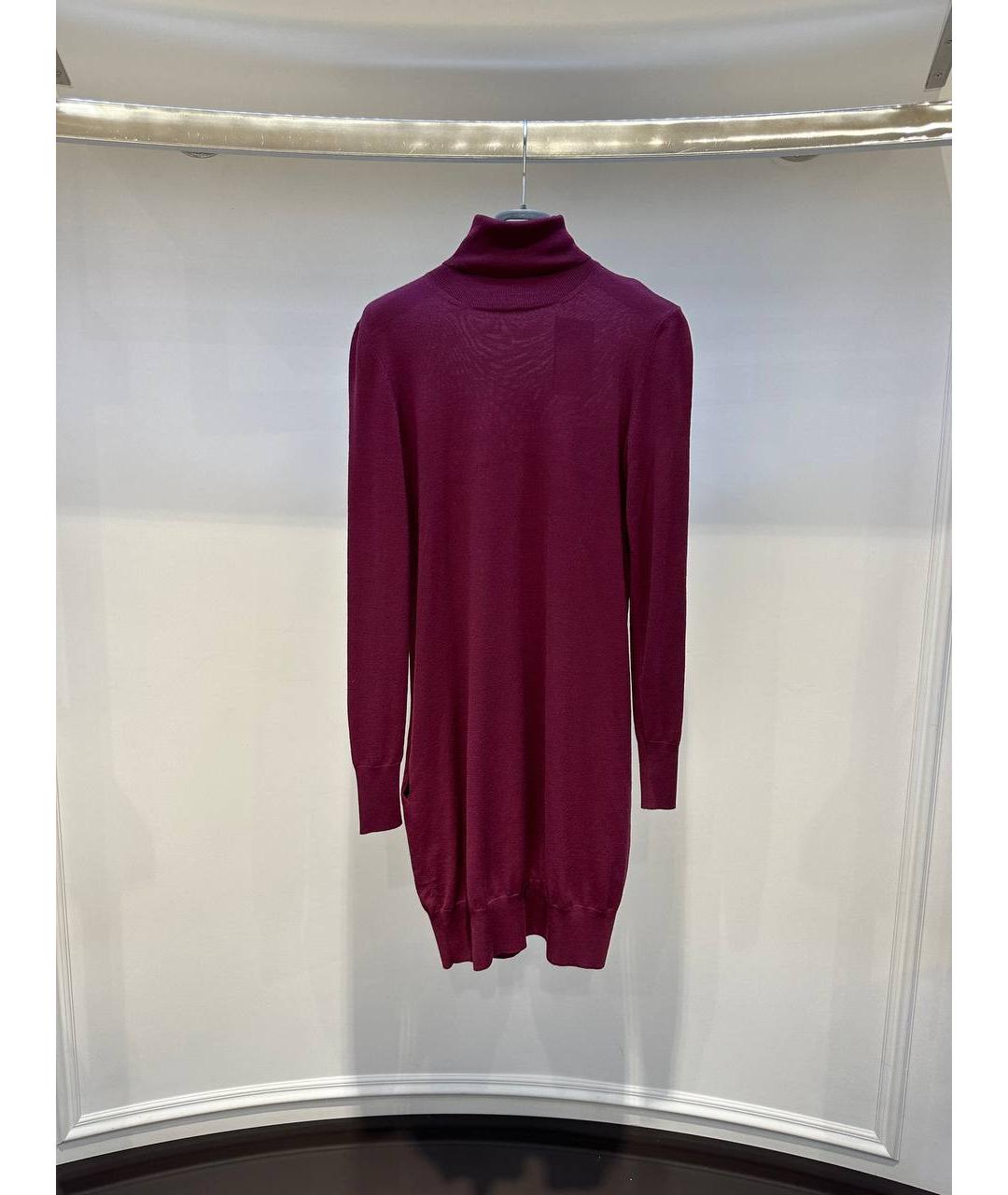 ALEXANDER MCQUEEN Бордовое шерстяное платье, фото 4