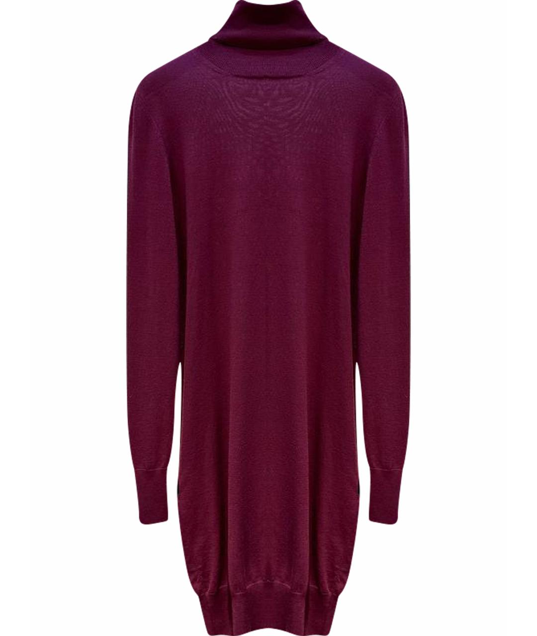 ALEXANDER MCQUEEN Бордовое шерстяное платье, фото 1