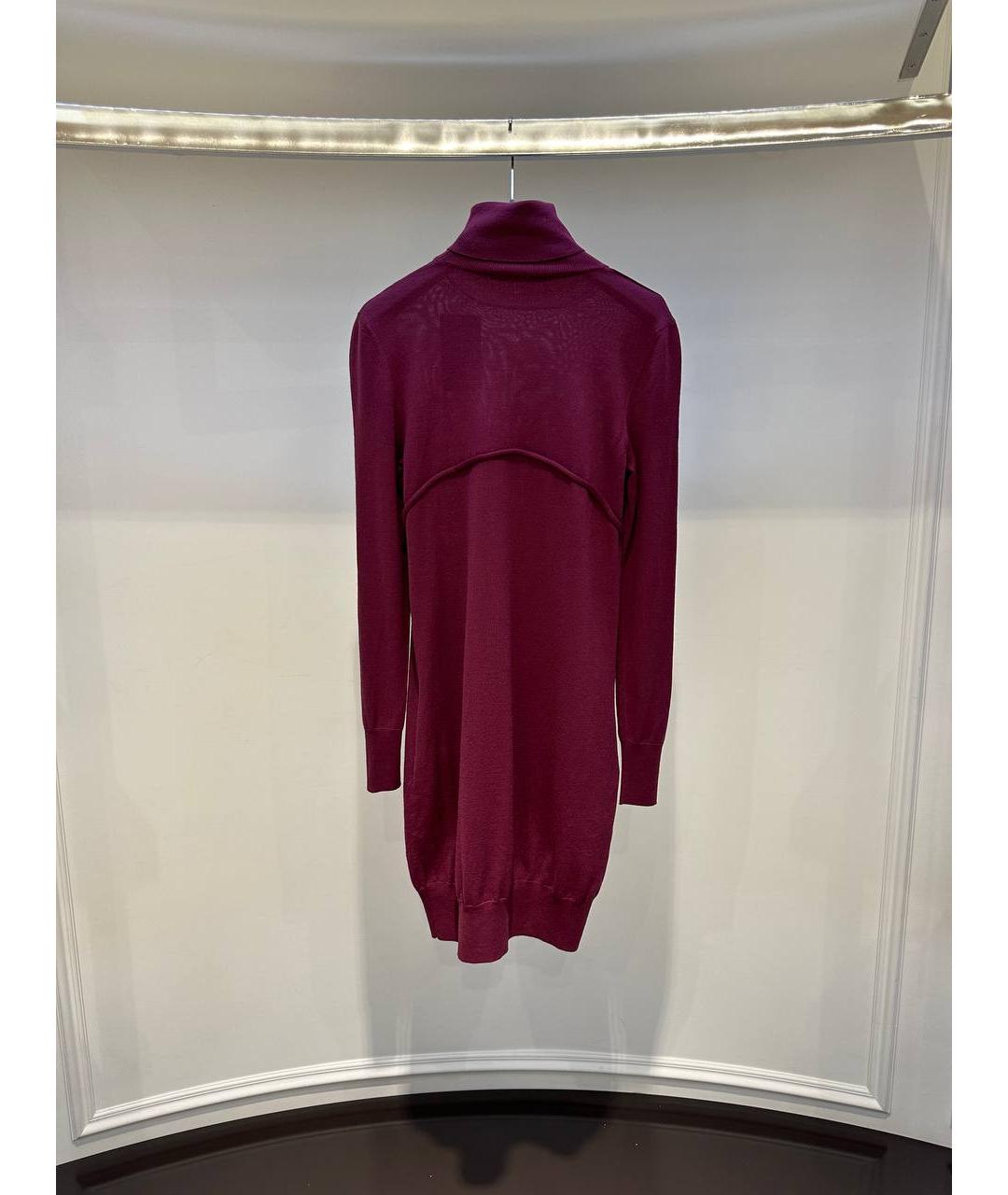ALEXANDER MCQUEEN Бордовое шерстяное платье, фото 3