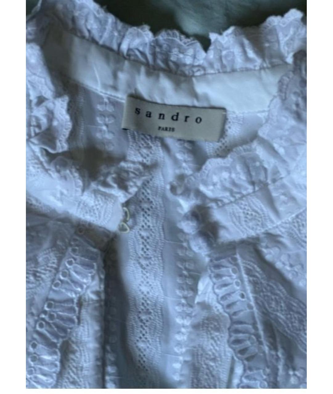 SANDRO Белая хлопковая рубашка, фото 6