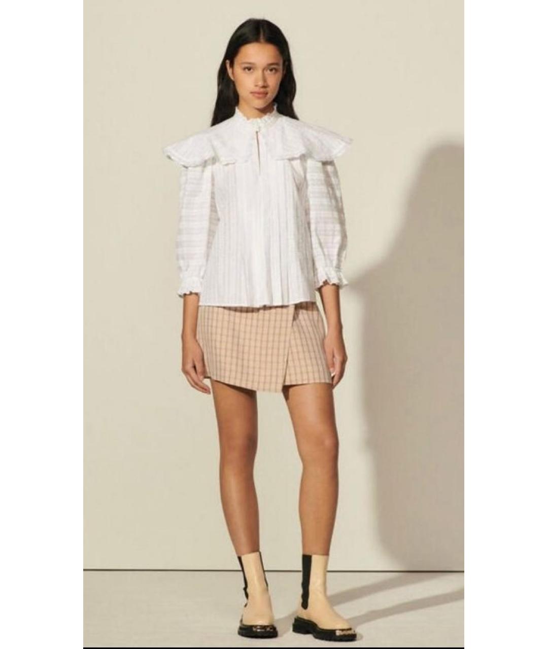 SANDRO Белая хлопковая рубашка, фото 7