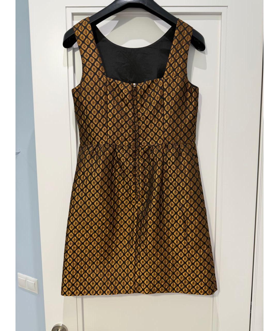 RED VALENTINO Золотое полиэстеровое коктейльное платье, фото 2