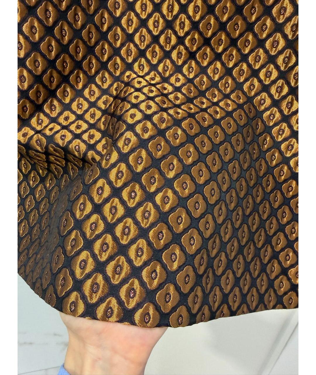 RED VALENTINO Золотое полиэстеровое коктейльное платье, фото 4