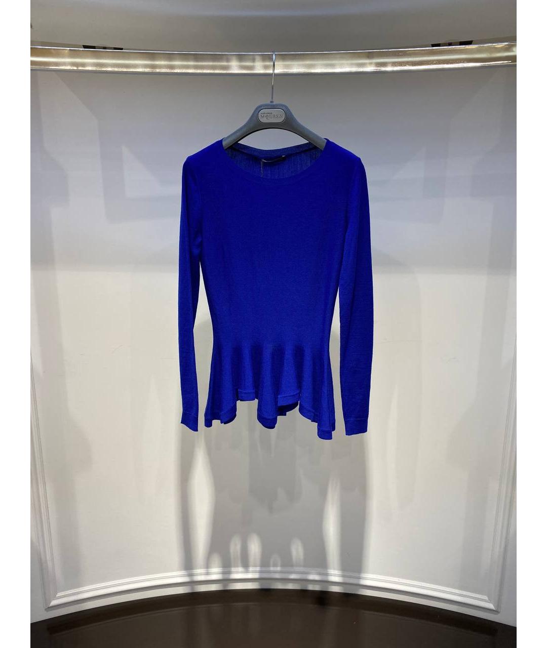 ALEXANDER MCQUEEN Синяя шерстяная водолазка, фото 4