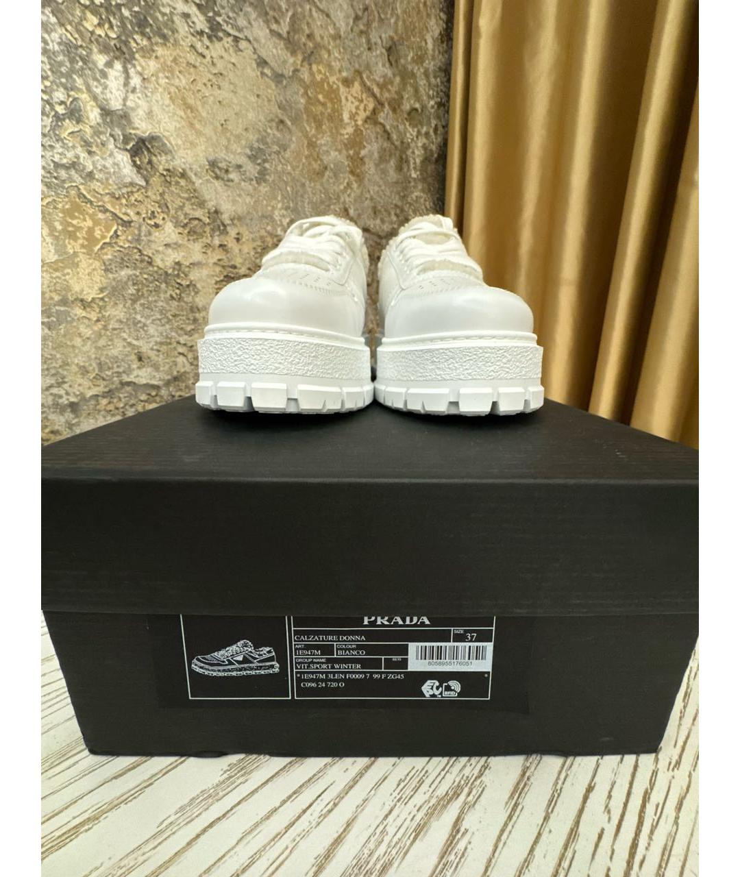 PRADA Белые кожаные кеды, фото 7