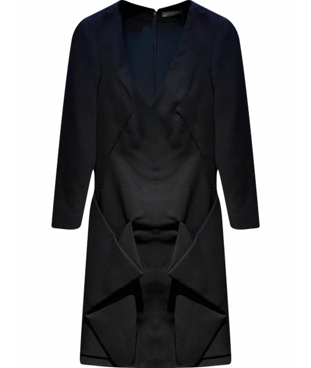 ALEXANDER MCQUEEN Черное шерстяное платье, фото 1