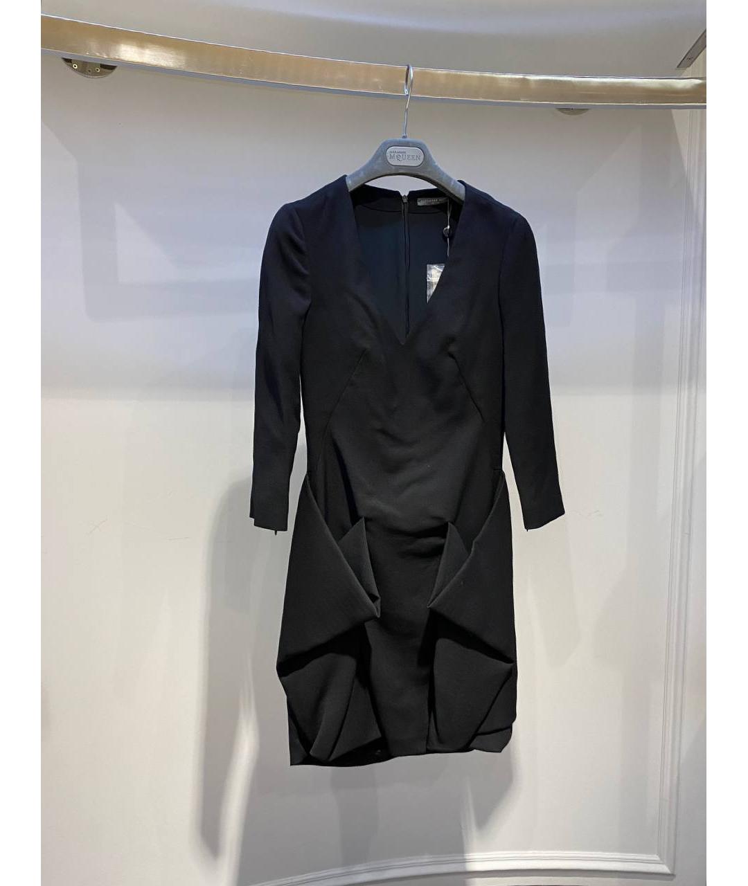 ALEXANDER MCQUEEN Черное шерстяное платье, фото 2