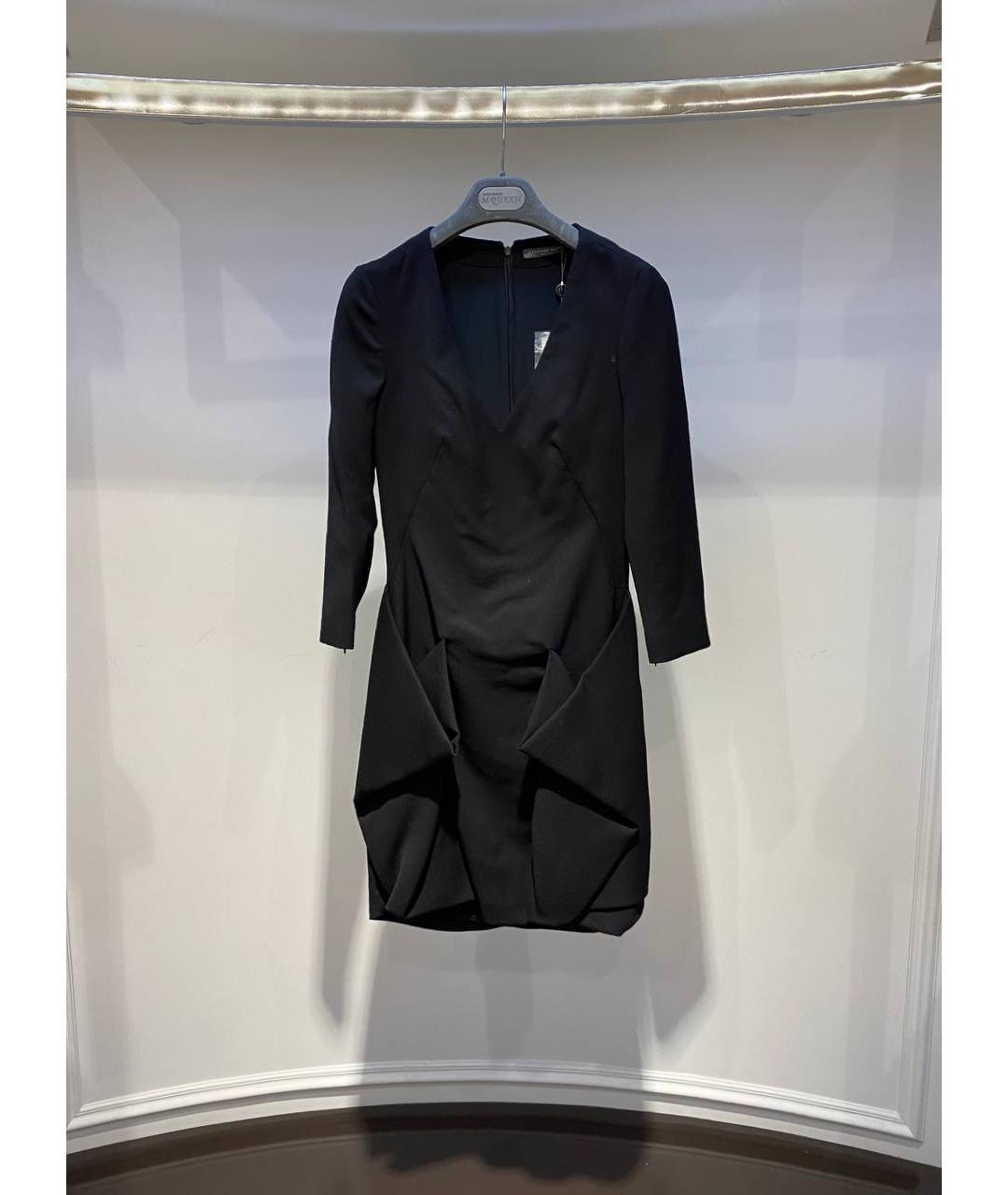 ALEXANDER MCQUEEN Черное шерстяное платье, фото 4