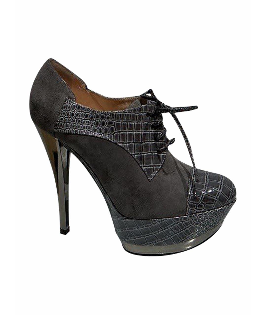 CASADEI Антрацитовые кожаные полусапоги, фото 1