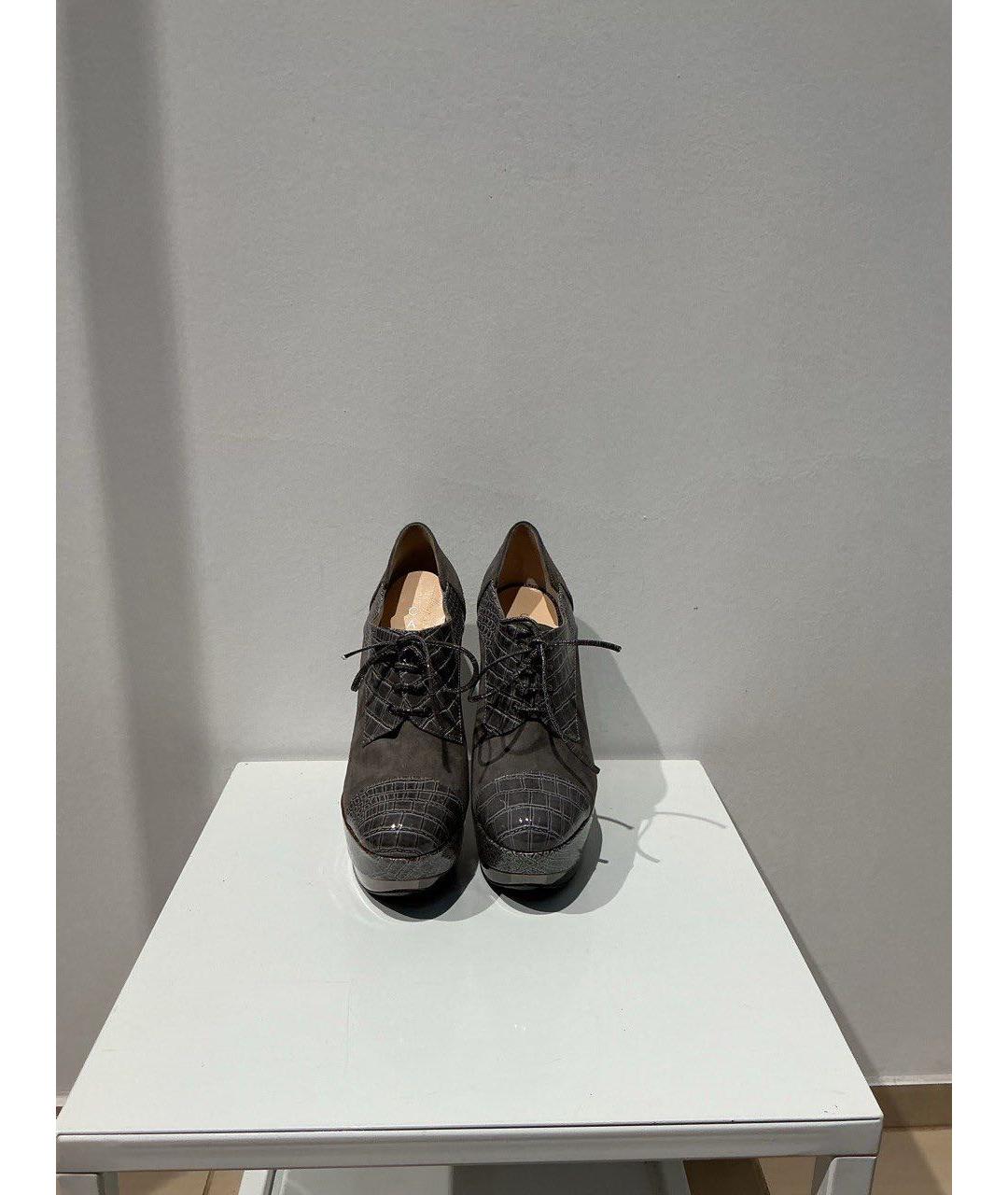 CASADEI Антрацитовые кожаные полусапоги, фото 3