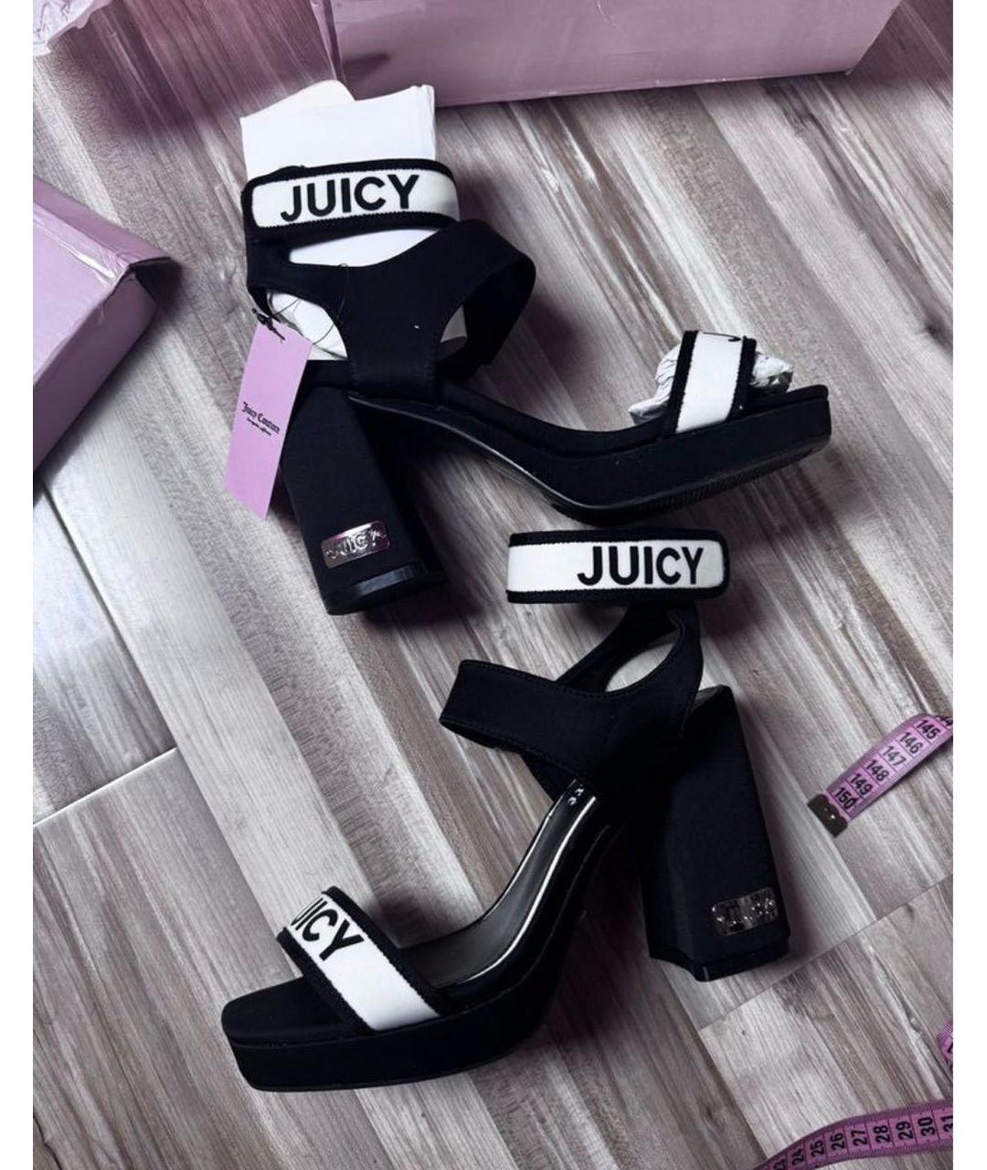 JUICY COUTURE Черные текстильные босоножки, фото 3