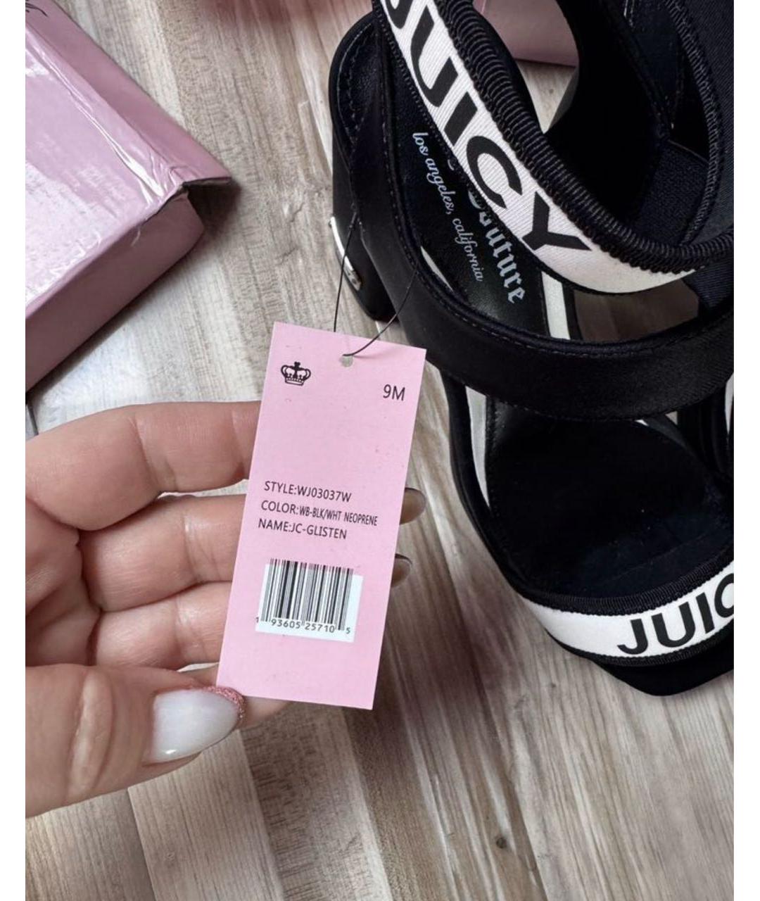 JUICY COUTURE Черные текстильные босоножки, фото 5