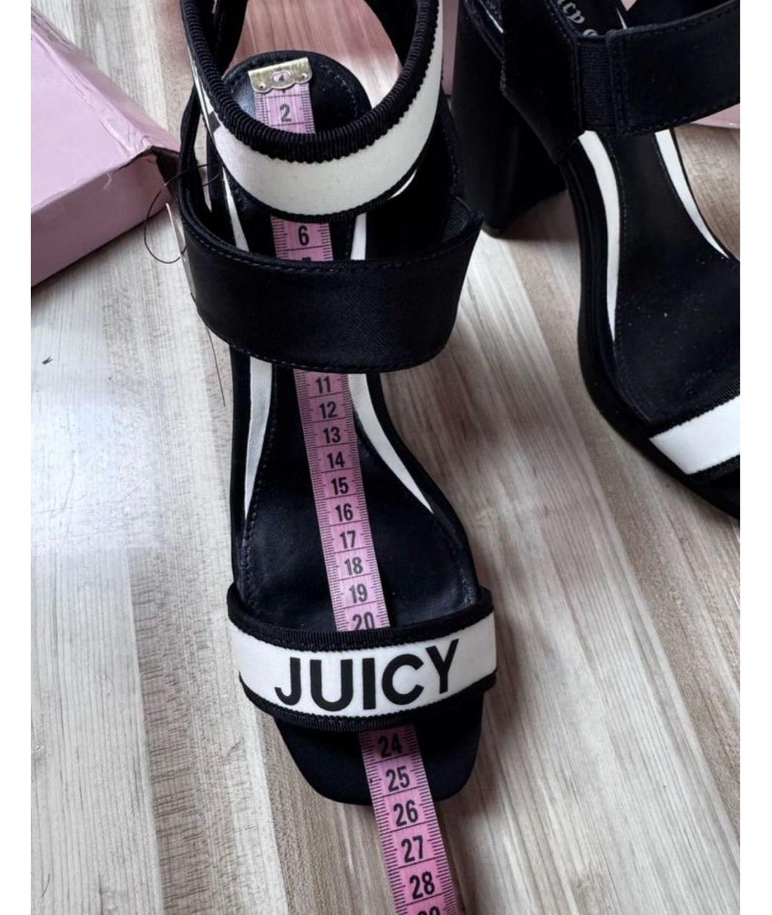 JUICY COUTURE Черные текстильные босоножки, фото 6