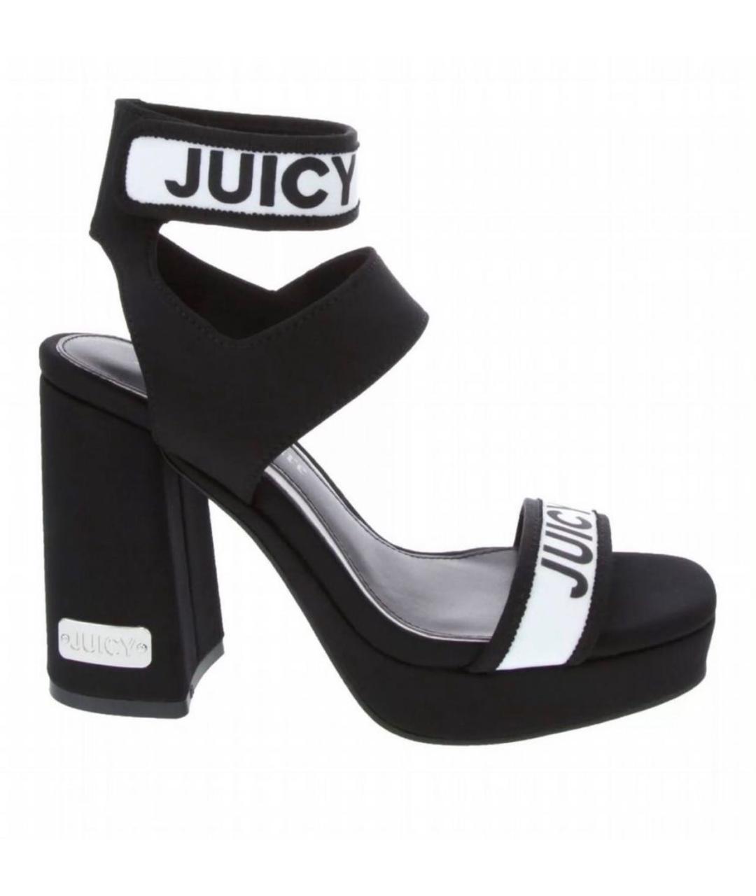 JUICY COUTURE Черные текстильные босоножки, фото 8