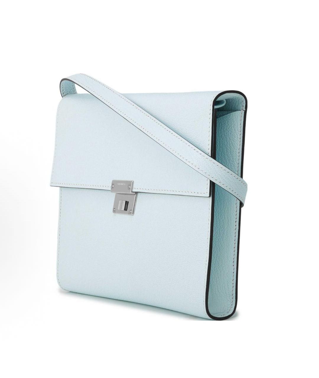 HERMES Голубая кожаная сумка через плечо, фото 2