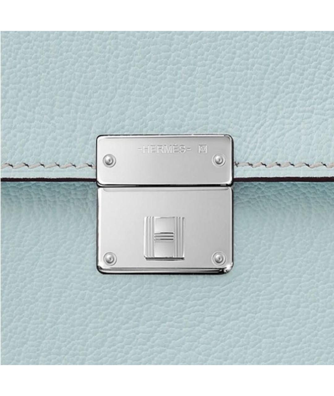 HERMES Голубая кожаная сумка через плечо, фото 5