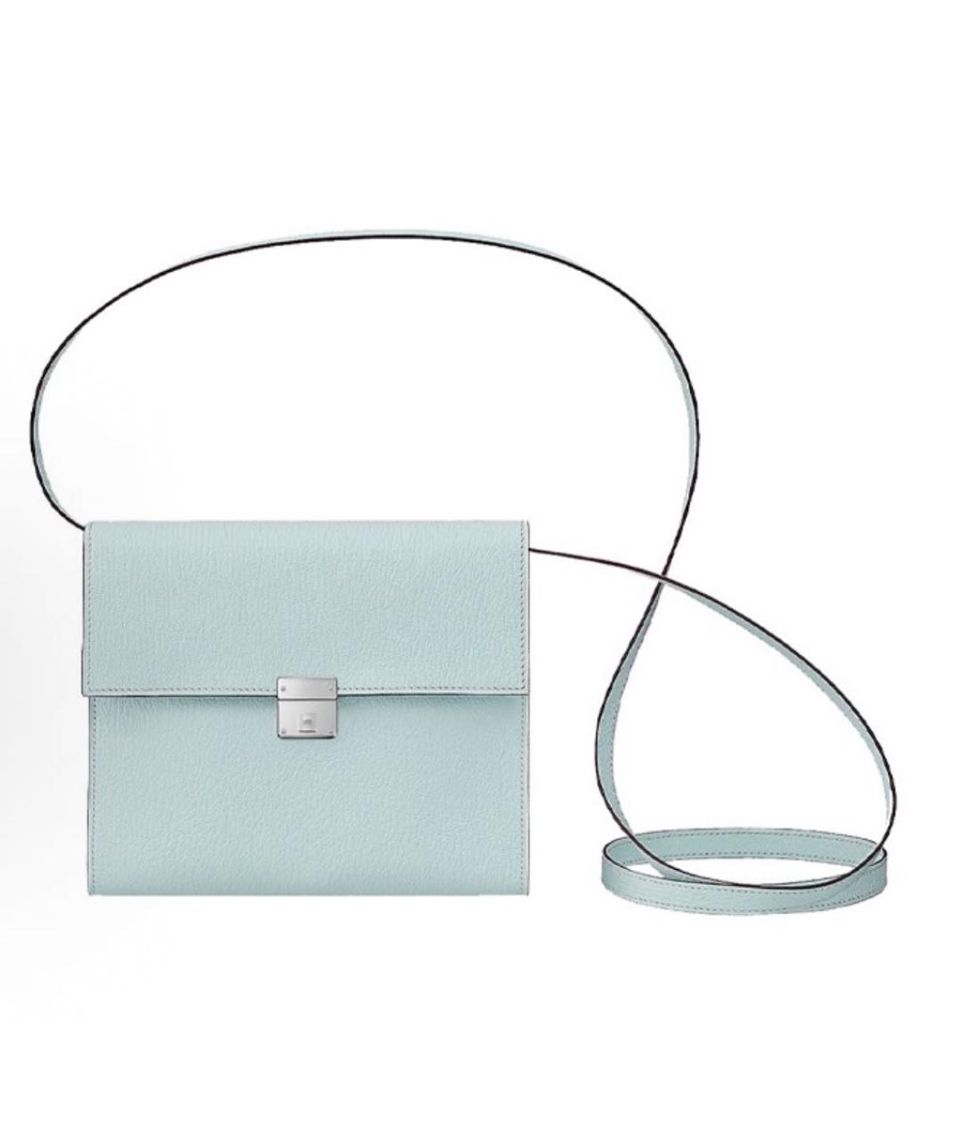 HERMES Голубая кожаная сумка через плечо, фото 7