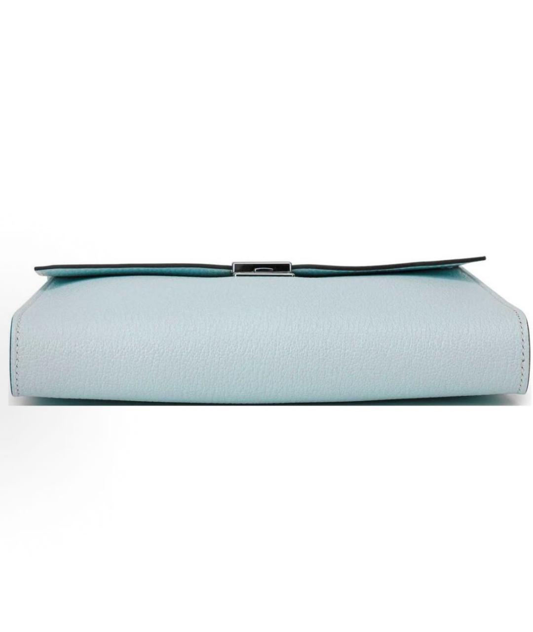 HERMES Голубая кожаная сумка через плечо, фото 6