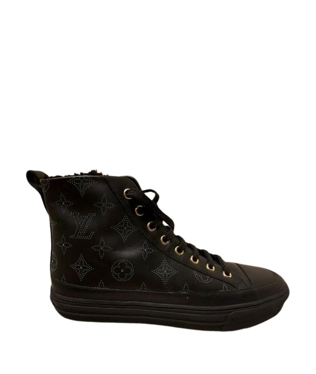 LOUIS VUITTON Черные кожаные кеды, фото 1