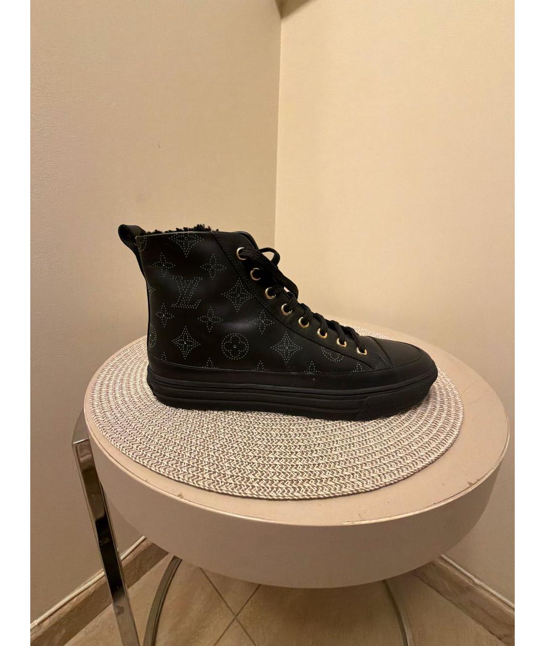 LOUIS VUITTON Черные кожаные кеды, фото 7