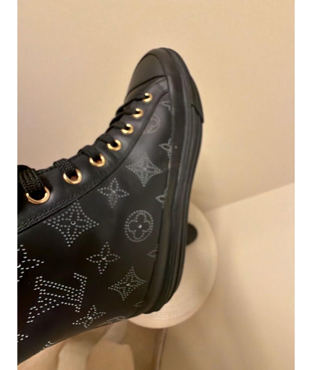 LOUIS VUITTON Черные кожаные кеды, фото 5