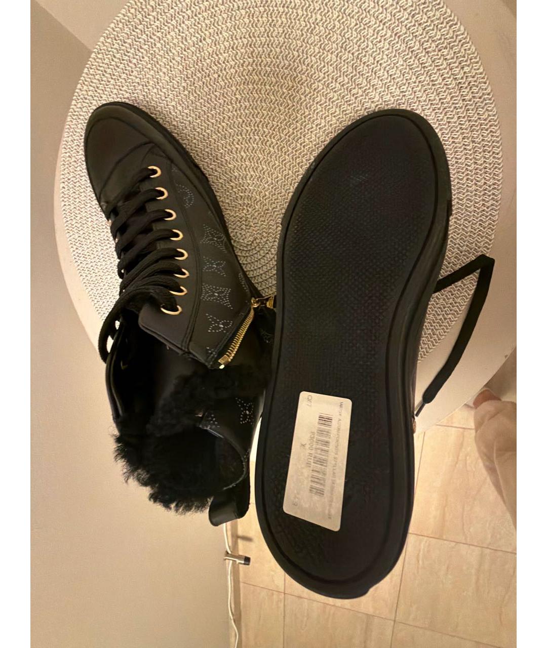 LOUIS VUITTON Черные кожаные кеды, фото 6