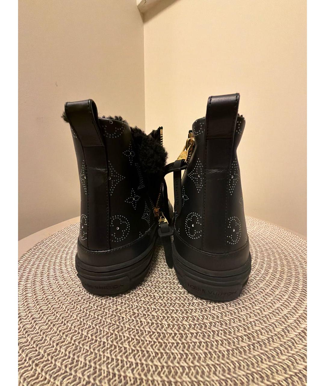 LOUIS VUITTON Черные кожаные кеды, фото 4