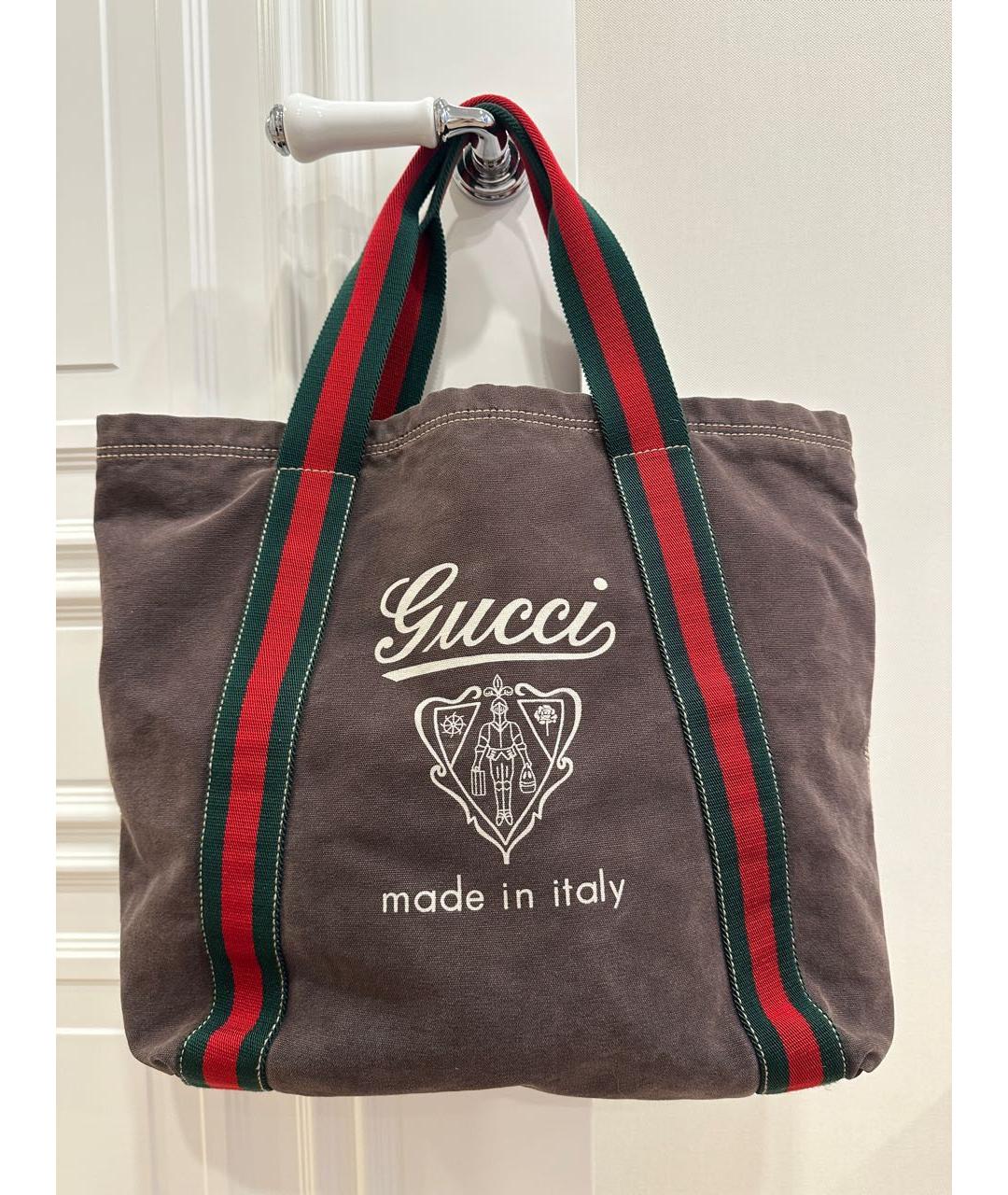 GUCCI Мульти тканевая сумка с короткими ручками, фото 6