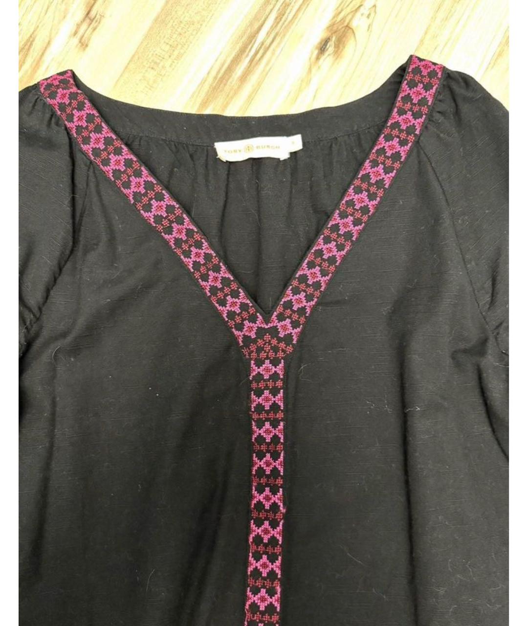 TORY BURCH Черное хлопковое коктейльное платье, фото 2