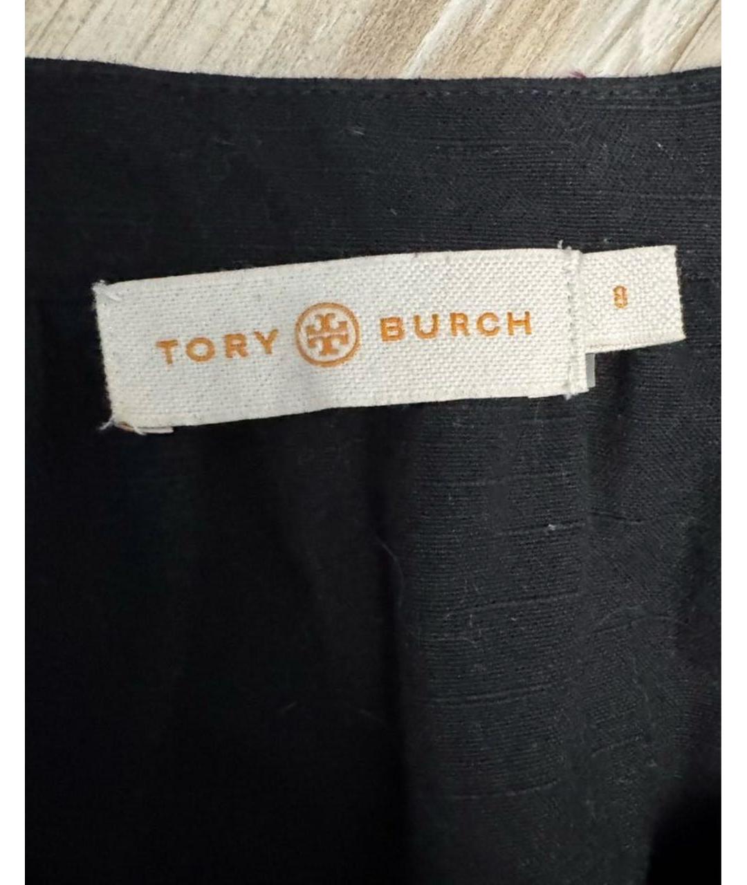 TORY BURCH Черное хлопковое коктейльное платье, фото 5
