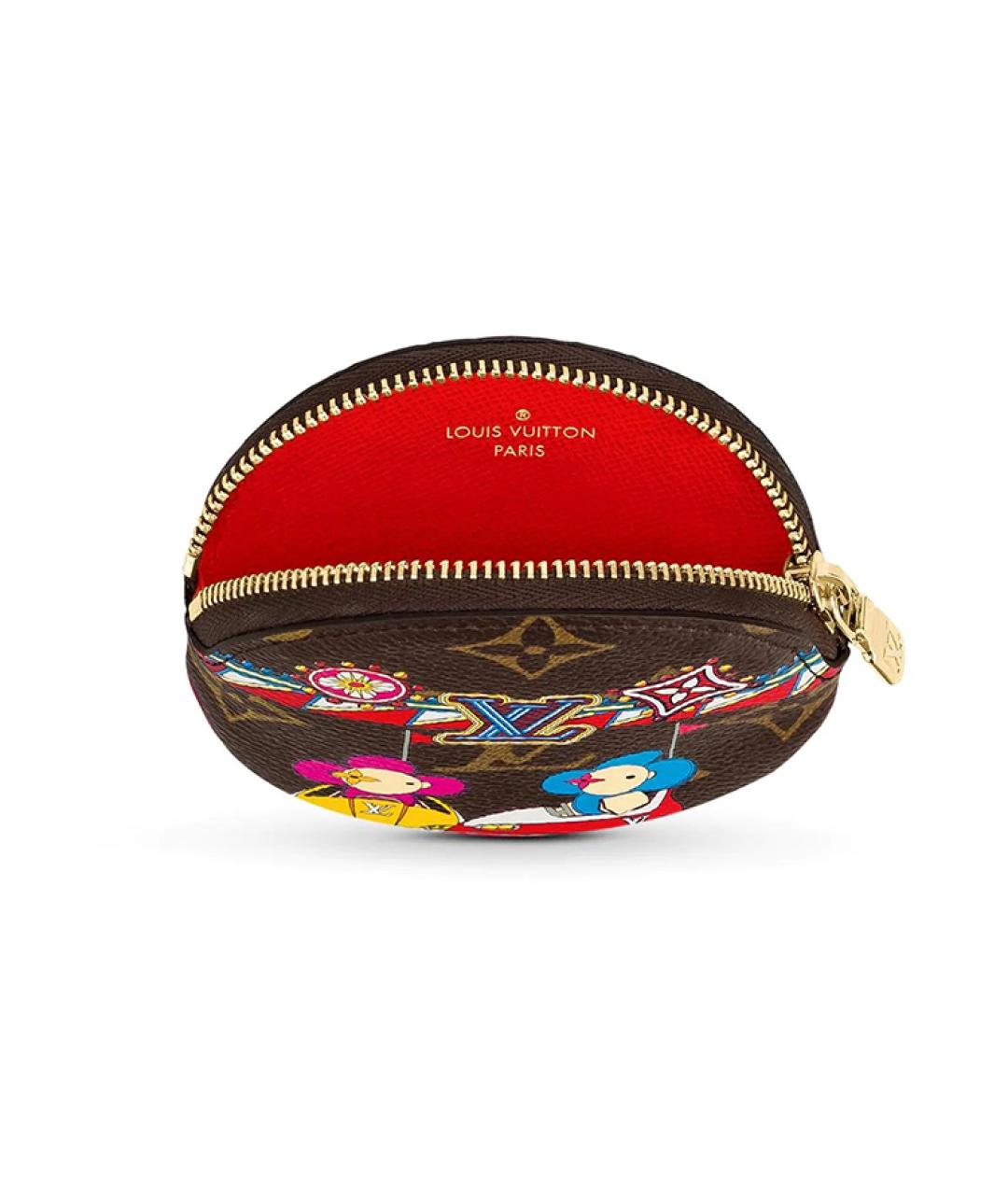 LOUIS VUITTON Красный кожаный кошелек, фото 4